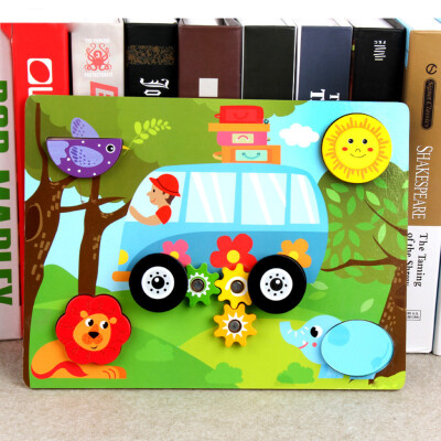 

Tailored Wooden Learning Puzzle Teaching Scene Pairing Educational Gear Plate Kids Toys