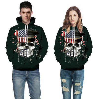 

Toponeto Men Women Mode 3D Print Long Sleeve Couples Hoodies Top Blouse Shirts