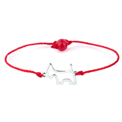 

Handmade braided zodiac signs animal silver dog charms a bracelet womens red thread beads bracelets for women new gifts jewelry