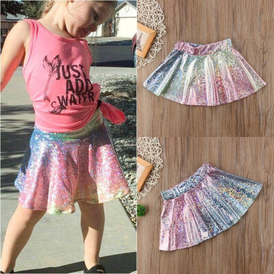 

Fashion Kids Baby Girl Rainbow Princess Party Sequin Tulle Tutu Skirt Dresses 1-4 Years