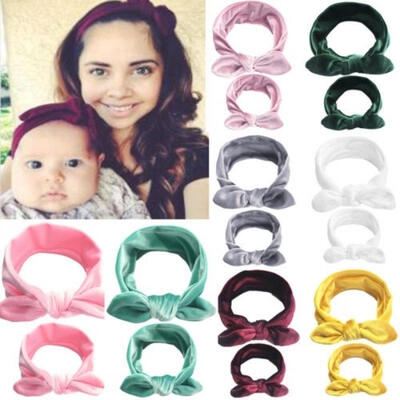 

Mom&Newborn Baby Girls Kids Toddler Crochet Bow Knot Headband Hair Band Headwrap