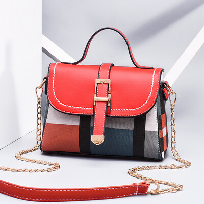 

10 pieces from the batch Korean version of the color matching color handbags casual college style new single shoulder Messenger bag small bag