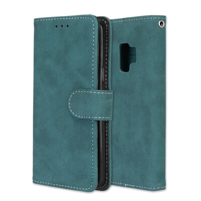 

MOONCASE Samsung Galaxy S9 Vintage Scrub 3 Card Case - Blue
