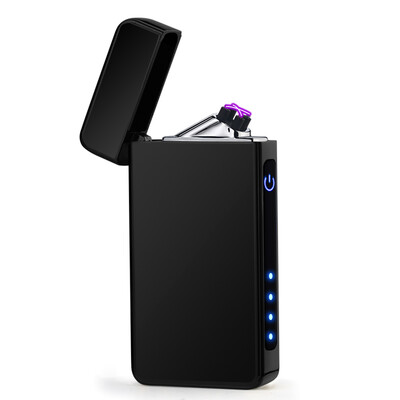 

Fingerprint Sensor USB Charging Cigarette Tool Battery Display Double Arc Silvery