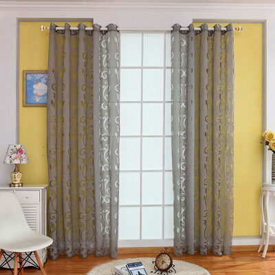 

Gobestart New Simple Pastoral Style Flower Vine Bubble Cut Flower Window Screen Curtain