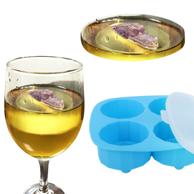 

Greensen Silicone Ice Cube Tray 4 Grids Crocodile Mold for Pudding Mould Bar Wine Decor Ice Cube MoldIce Cube Tray