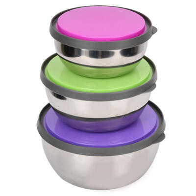 

Greensen 3Pcs Stainless Steel Seal Bowl with Lid Food Storage Box Container Kitchen Tool