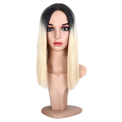 

Gobestart Synthetic Hair 16 Inches Straight Hair Wig For Black Hair Women Synthetic Wig