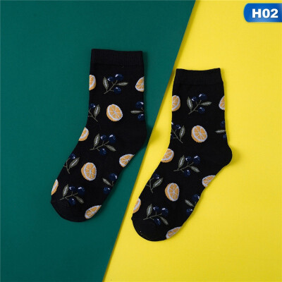 

Women Cotton Socks Fruit Avocado Pineapple Printed Novelty Sport Funny Socks