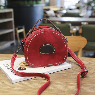 

Summer new small bag female 2019 new small round bag leather handbag fashion wild shoulder slung handbag