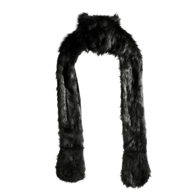 

Fur Hat Fluffy Plush Cap Ear Hood Shawl Glove Unisex