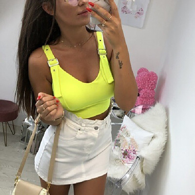

Women Summer Fashion Personality Sexy All-match Solid Color Sleeveless Slim Fit Camisole
