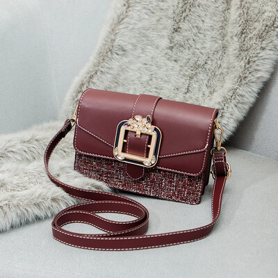 

On the new little girl quality feeling fashion wide shoulder belt oblique carry bag female 100 lap ins single shoulder small squar