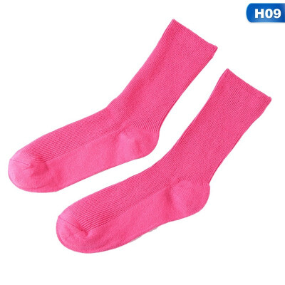 

Autumn Winter Solid color knitting College style Mid tube socks Retro Cotton Socks