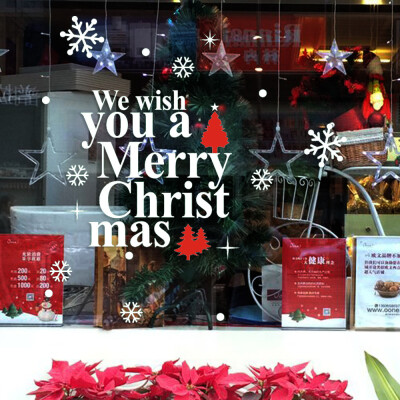 

〖Follure〗New Year You A Merry Christmas Wall Sticker Home Shop Windows Decals Decor