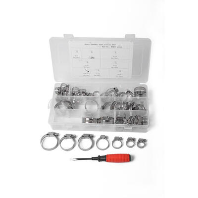 

58pcs Stainless Steel Hose Clamps Worm Gear Drive Fuel Pipe Water Tube Clip