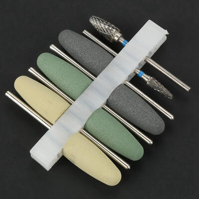 

Greensen 8pcs Dental Rotary Silicone Resin Base Acrylic Polishing Burs Kit with Tungsten Steel Grinding