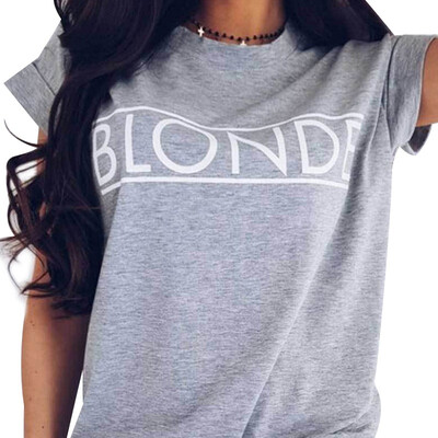 

European&American summer ladies drop shoulder printed letter T-shirt T6
