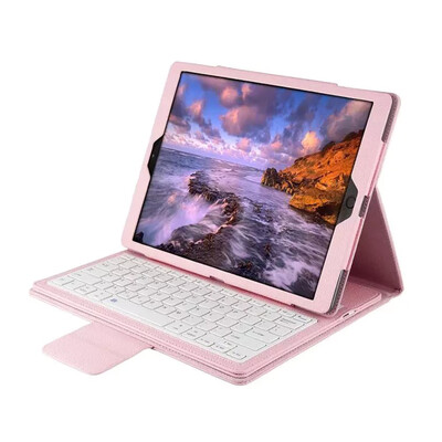 

129in Wireless Keyboard Removable PU Leather Cover Slim Protective Case For iPad Pro