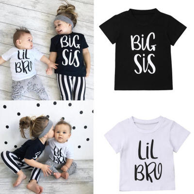 

Fashion Tees Sibling Shirts for Big Sister&Little Brother Toddler Baby Girls Summer Clothes