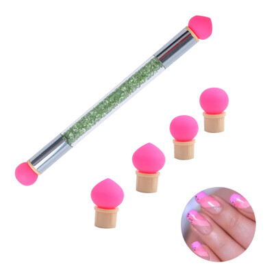 

〖Follure〗Set Glitter Powder Picking Dotting Gradient Pen Brush 4 Sponge Nail Art Tools