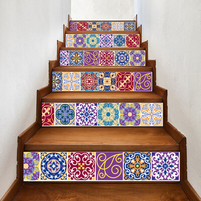 

Gobestart DIY Steps Sticker Removable Stair Sticker Home Decor Ceramic Tiles Patterns