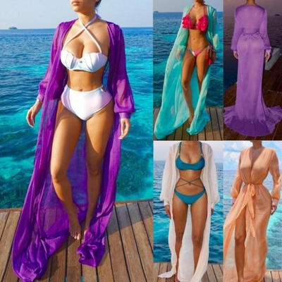 

Women Beach Dress Cover Up Kaftan Chiffon Sarong Summer Wear Swim Bikini Summer