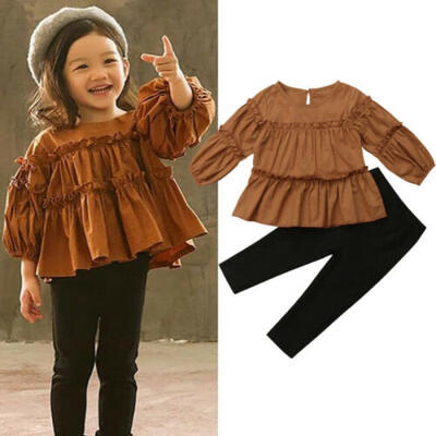 

Fall Toddler Kids Baby Girls T-shirt TopsSkirt Dress Outfits Clothes 2PCS Set