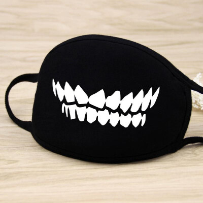 

Fashion Cool Teeth Pattern Cotton Face Masks Anti Dust Mouth Mask Washable Mouth Cover Black for Man Woman