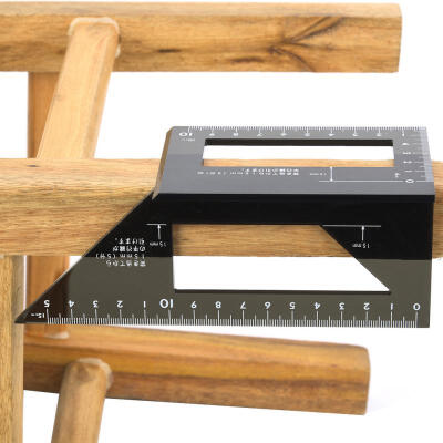 

Greensen Plastic Measure Tool 0-17mm Woodworking 45°90° Angle Ruler for Woodcraft Scribe