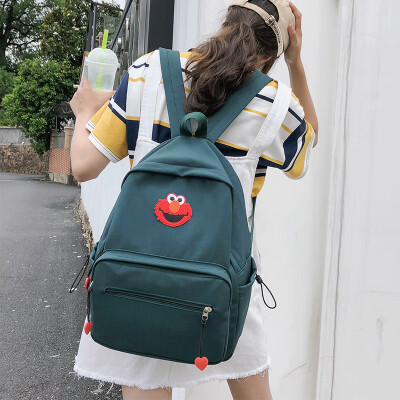 

Ins wind girl bag female 2019 new fashion canvas backpack Korean version of the high-capacity high school student backpack