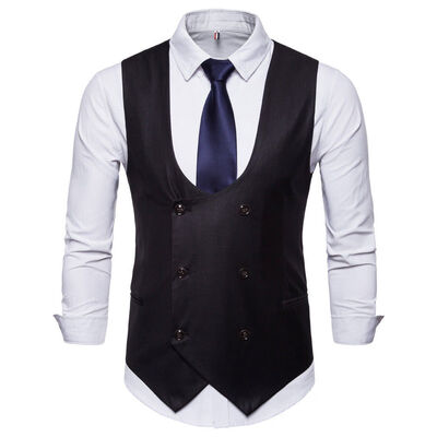 

SUNSIOM Men Suit Vest Formal Business Wedding Party Tuxedo Waistcoat Jacket Coat Top