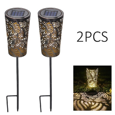 

2PcsSet Hollow-Out Design LEDs Solar Powered Energy Intelligent Sensitive Light Control Lawn Light Outdoor Landscape Lamp IP44 Wa