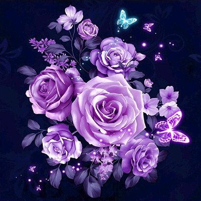 

Diamond Painting DIY 5D Rose Flower Diamond Painting Cube Round Shape Full Drilled Diamond Paintings Kits Arts Craft for Room Wall