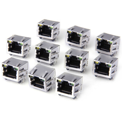 

High Performance Spring Designed RJ45 Network Plugs Sockets for DIY Project - AC 125V 12A 10PCS