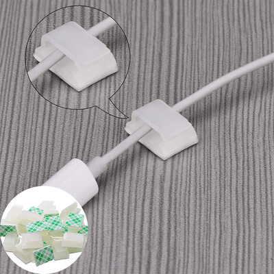 

〖Follure〗100 Pieces Self Adhesive Cable Clips Wire Clips Cable Management Cable Tie Wire