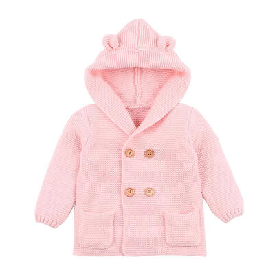 

Baby Boy Knitting Cardigan Winter Solid Sweaters Long Sleeve Hooded Coat