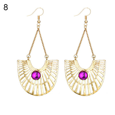 

Fashion Hollow Geometric Round Hook Earrings Women Rhinestones Party Ear Studs