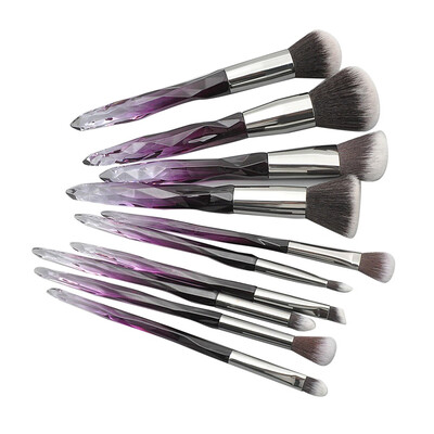 

〖Follure〗10 Pcs Crystal And Diamond Transparent Handle Cosmetic Brush Set