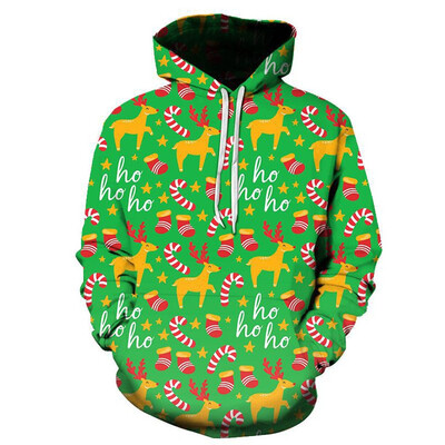 

Toponeto Mens Happy Christmas 3D Printed Long Sleeve Shirt Round Neck Blouse Top Hoodies