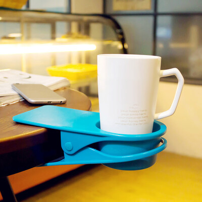 

Home Office Metal Desk Table Side Cup Stand Clip Huge Clips with Drink Cup Bottle Holder