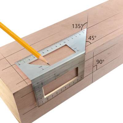 

〖Follure〗Aluminum Woodworking Scriber T Ruler Multifunction 4590 Degree Angle Ruler