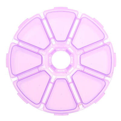 

8 Compartment Round Clear Plastic Storage Box Jewelry Beads Organizer