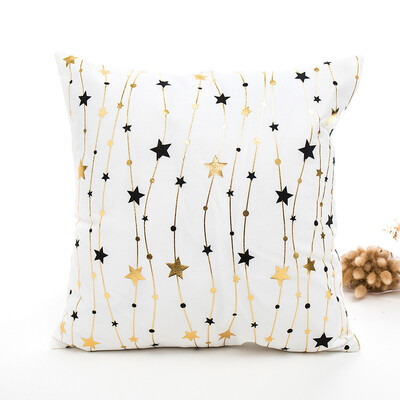 

Tailored Merry Christmas Gold Foil Printing Pillow Case Sofa Waist Throw Cushion Cover
