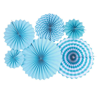 

6pcsSet Paper Fan for Baby Birthday Festival Celebrate Wedding Party Decor