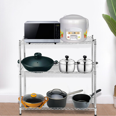 

Gobestart 3 Tier Shelving With Adjustable Shelves And Leveling Feet Storage Rack