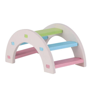 

Hamster Colorful Ladder Toys Small Animal Pets Climbing Wood Rainbow Bridge