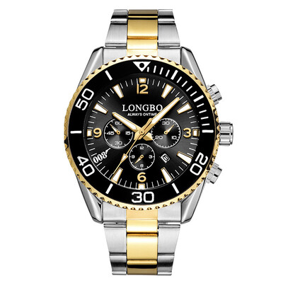 

80523 fashion trend business luminous waterproof quartz watch mens calendar steel belt watch