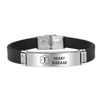 

Medical Alert Id Bracelets Bangles Type Diabetes Epilepsy Alzheimers Stainless Steel Silicone Jewelry Gifts For Unisex Women Men