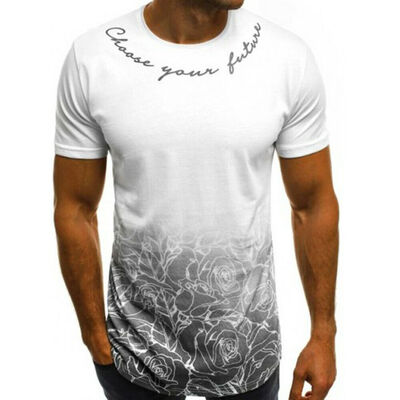 

Mens Gym Summer Slim Fit Casual Short Sleeve Muscle Tee Tops T-shirt Blouse